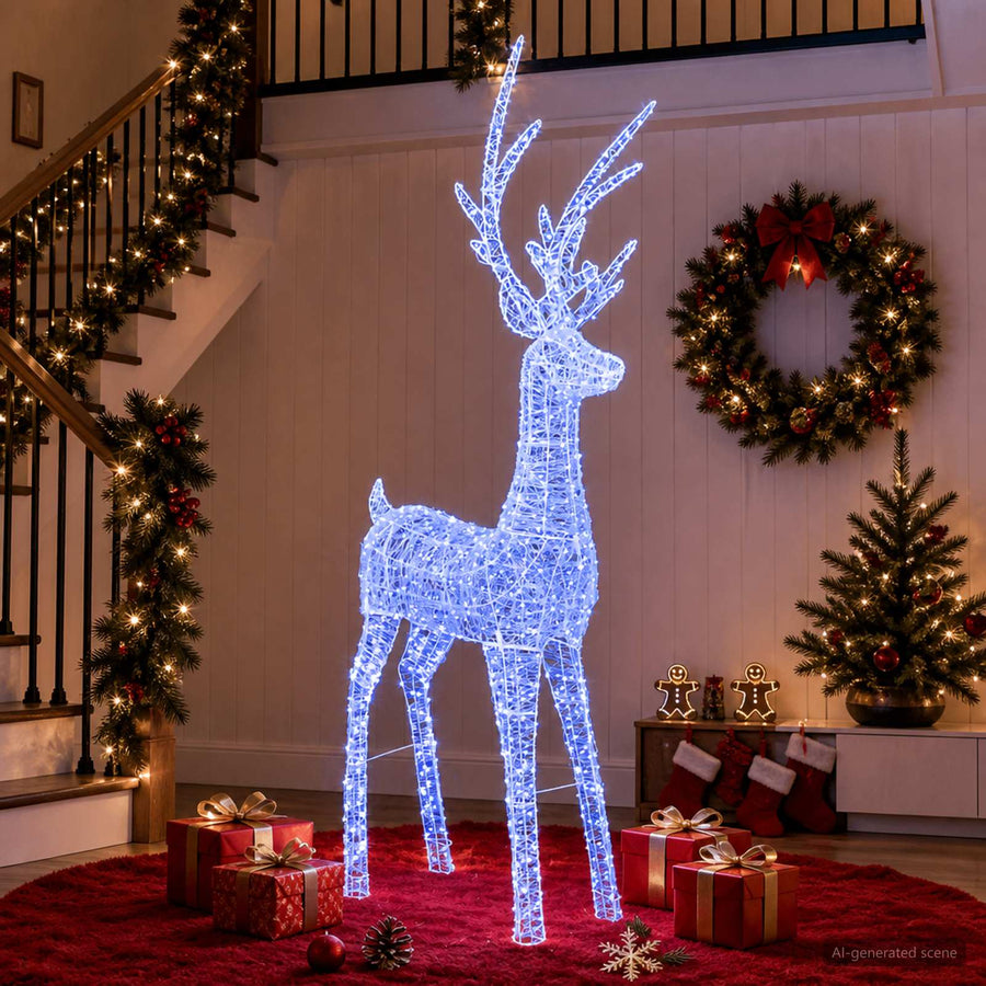 Led-kerstverlichting rendier 1000 LED's Blauw 122 x 56 x 270 cm