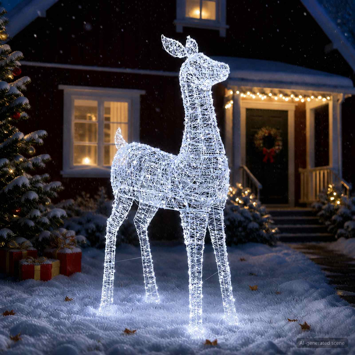 Led-kerstverlichting rendier LOVIISA 900 LED's Wit
