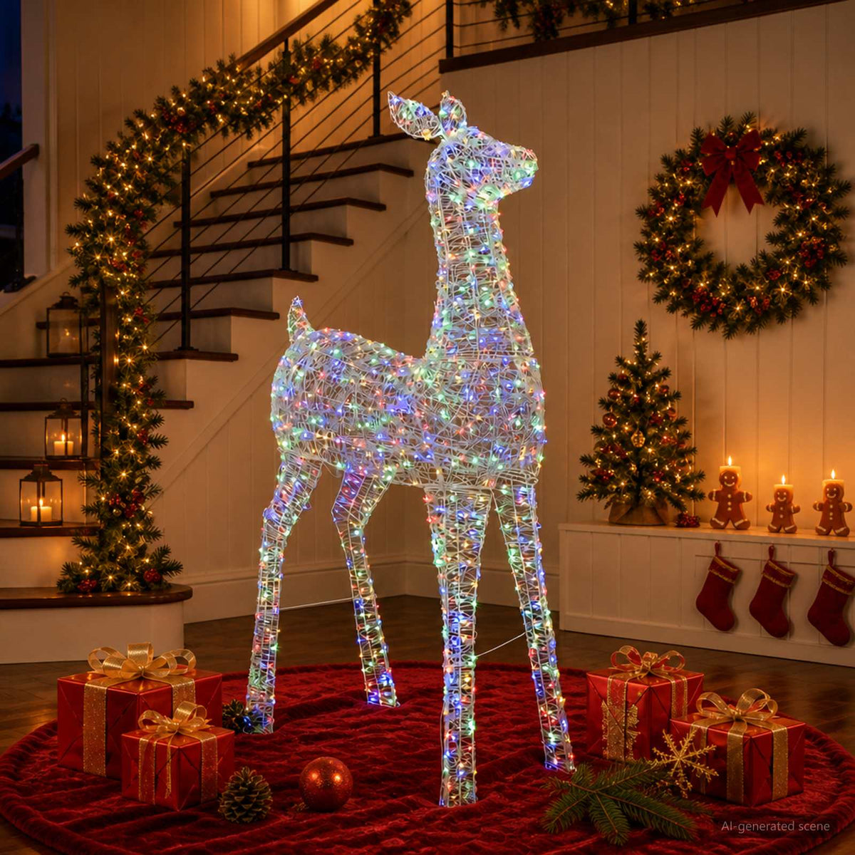 Led-kerstverlichting rendier LOVIISA 900 LED's Meerkleurig