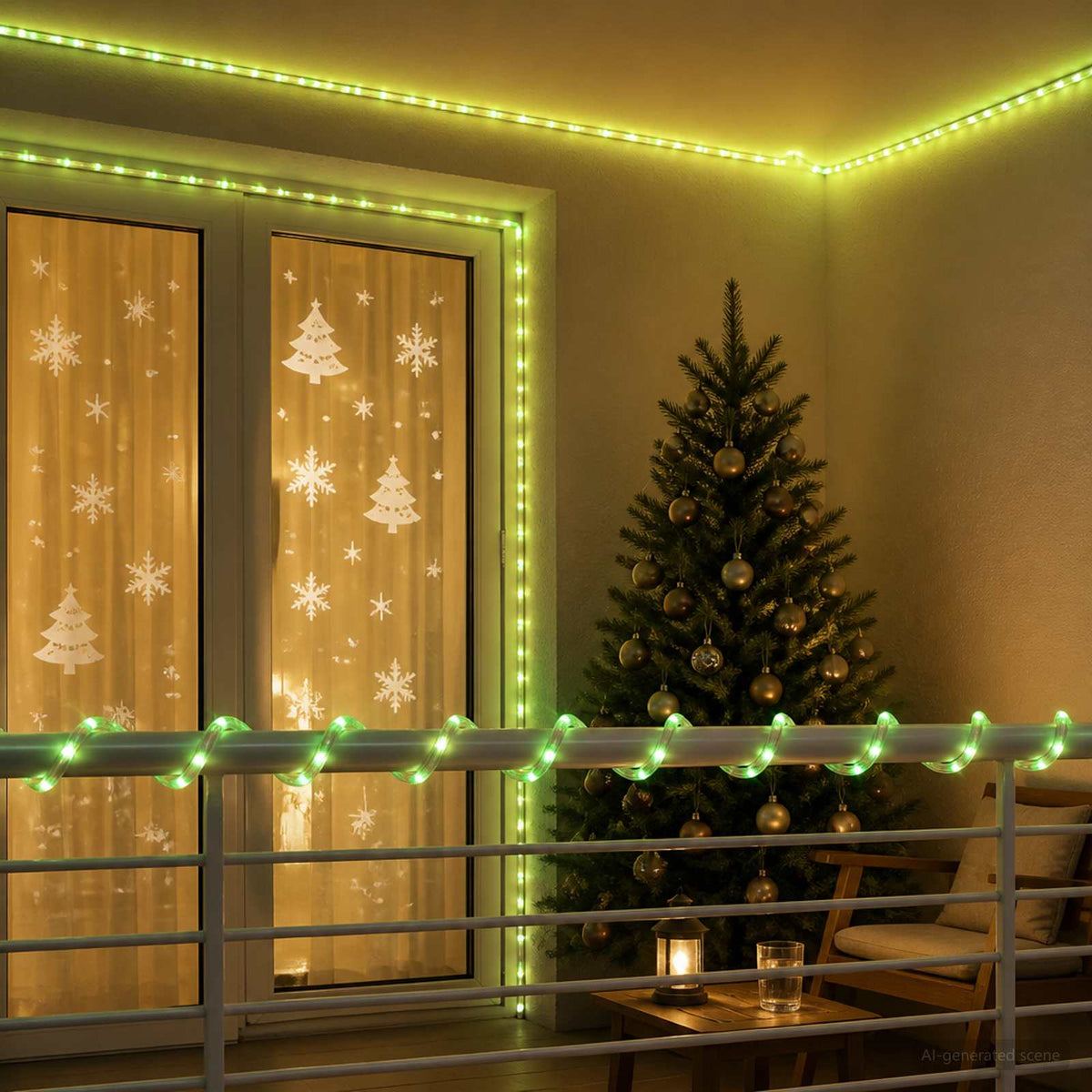 Led-kerstlichtslang 1200 LED's Groen 50 m