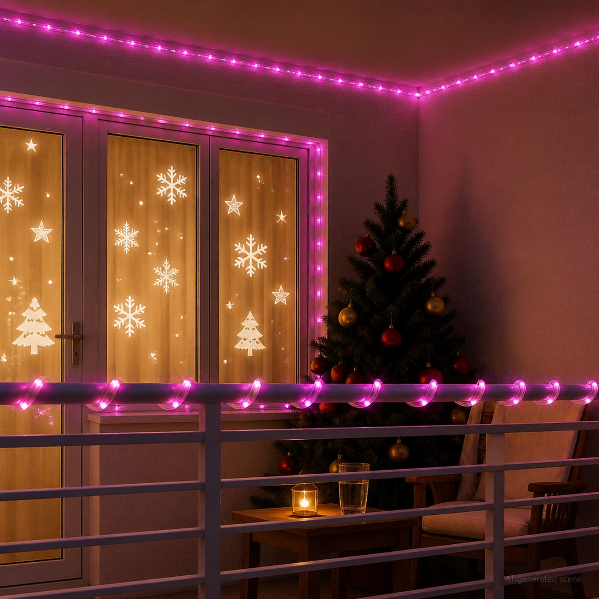Led-kerstlichtslang 2400 LED's Roze 100 m