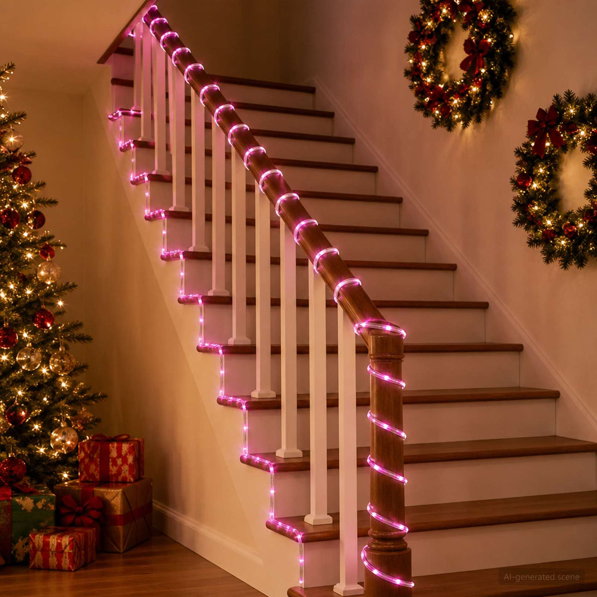 Led-kerstlichtslang 1200 LED's Roze 50 m