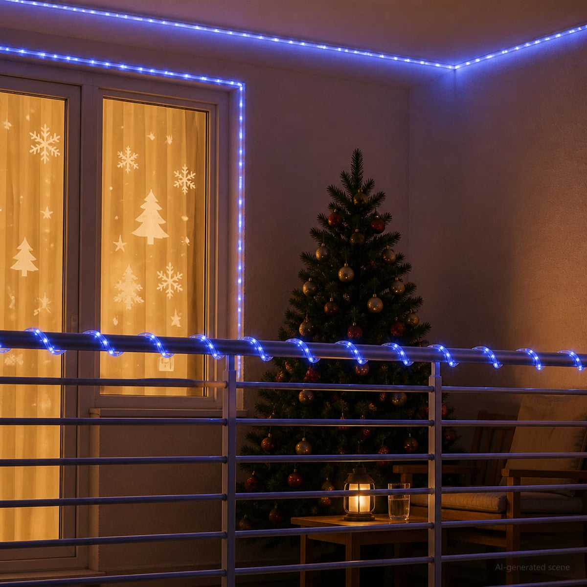 Led-kerstlichtslang 240 LED's Blauw 10 m