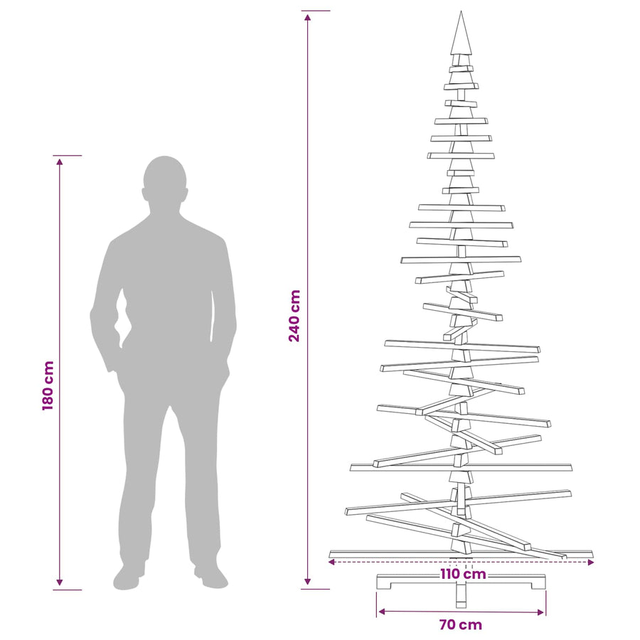 Houten kerstboom KOTKA 240 cm Massief grenenhout