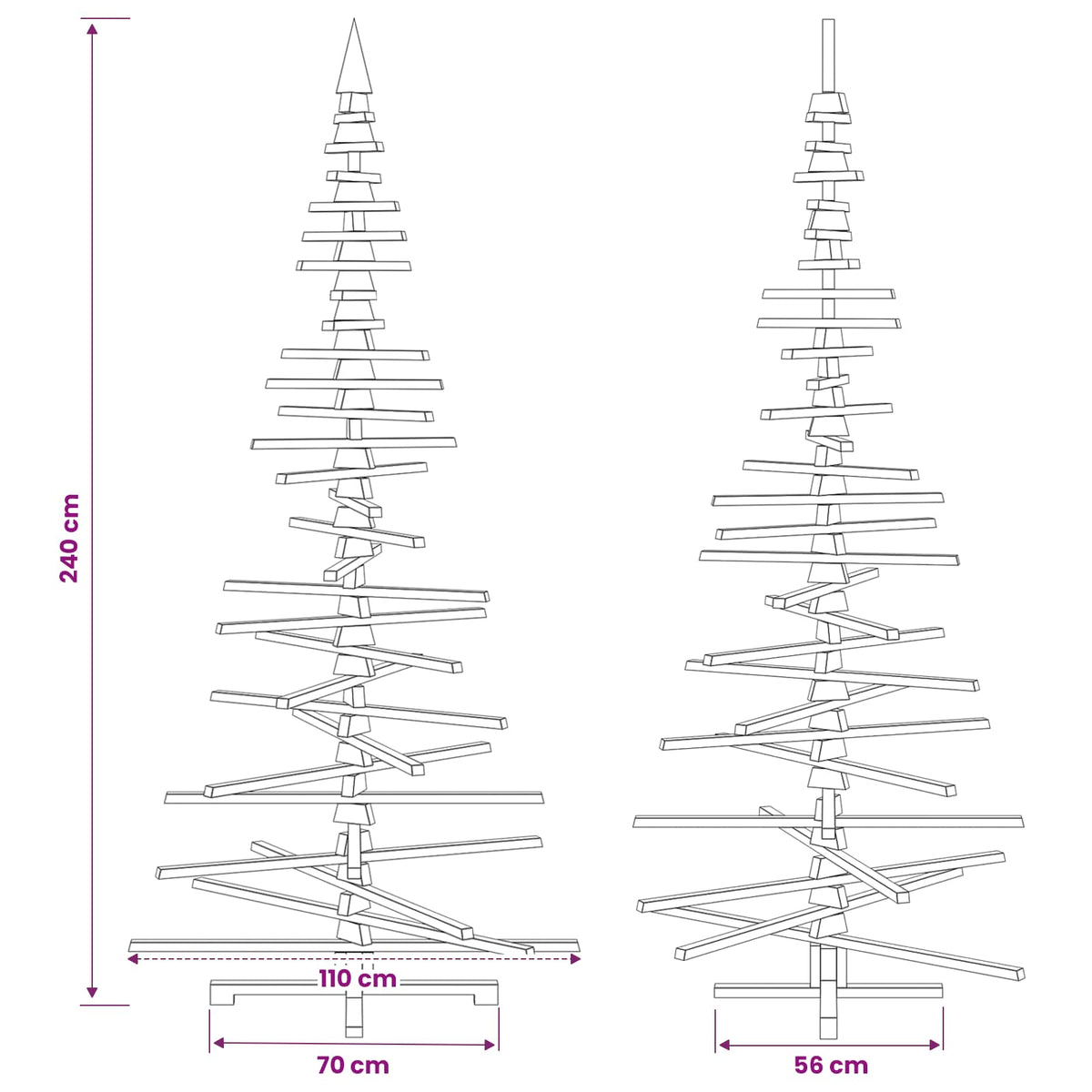 Houten kerstboom KOTKA 240 cm Massief grenenhout
