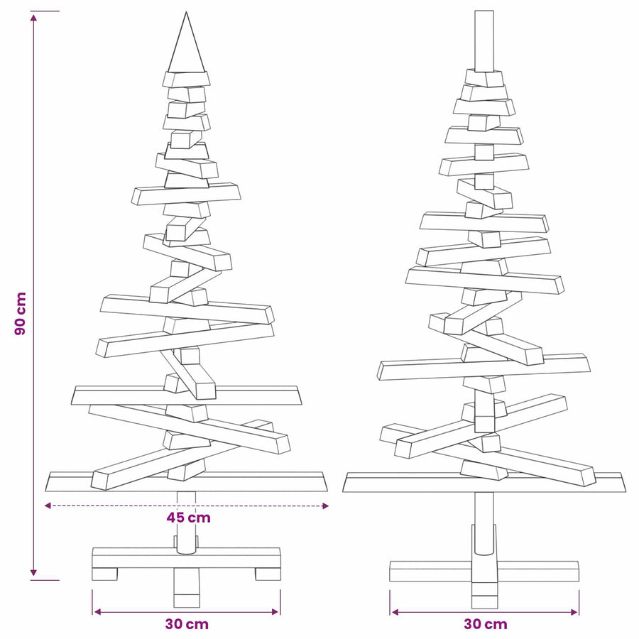Houten kerstboom KOTKA 90 cm Massief grenenhout