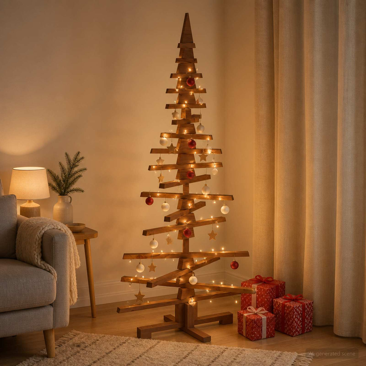 Houten kerstboom KOTKA 150 cm Massief grenenhout