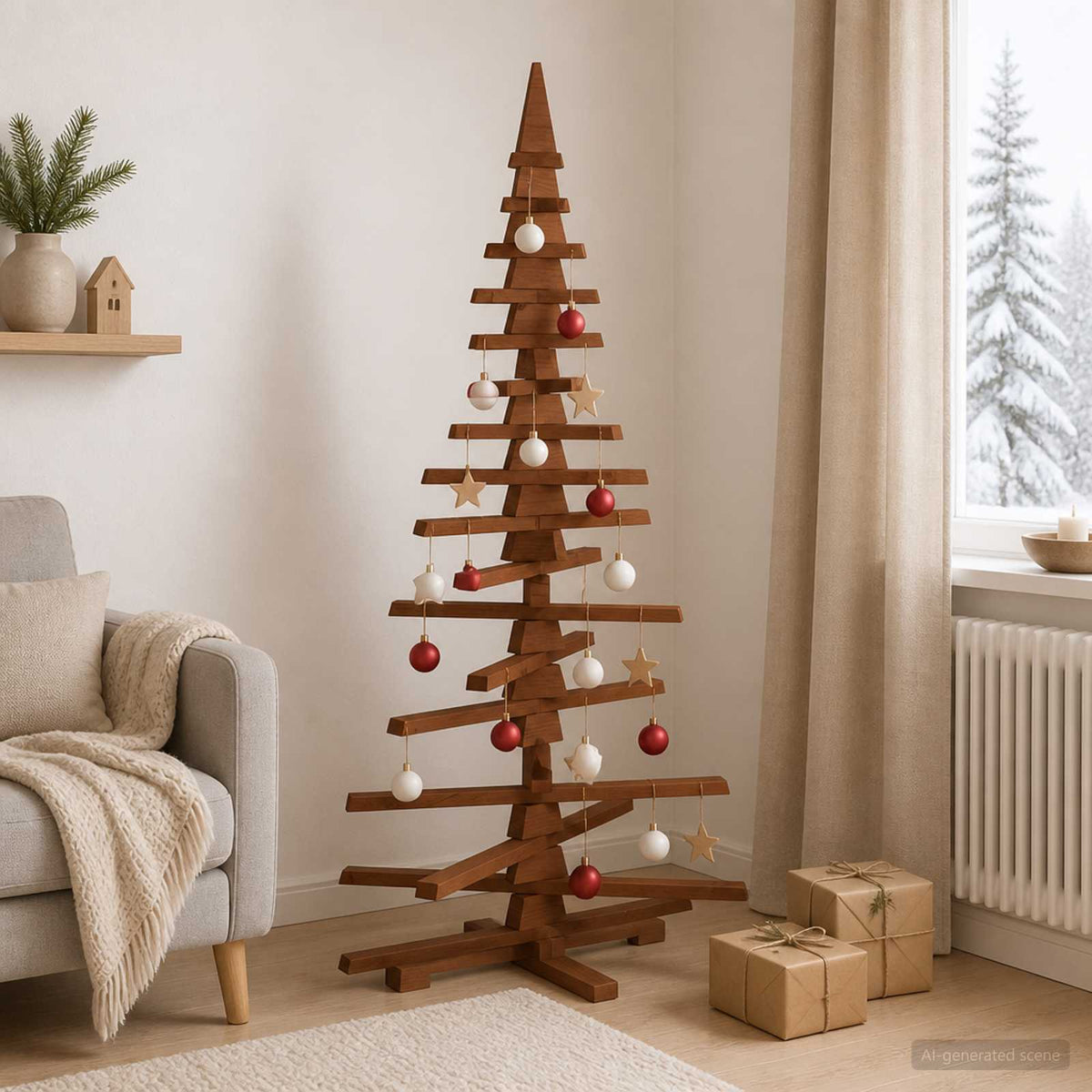 Houten kerstboom KOTKA 150 cm Massief grenenhout