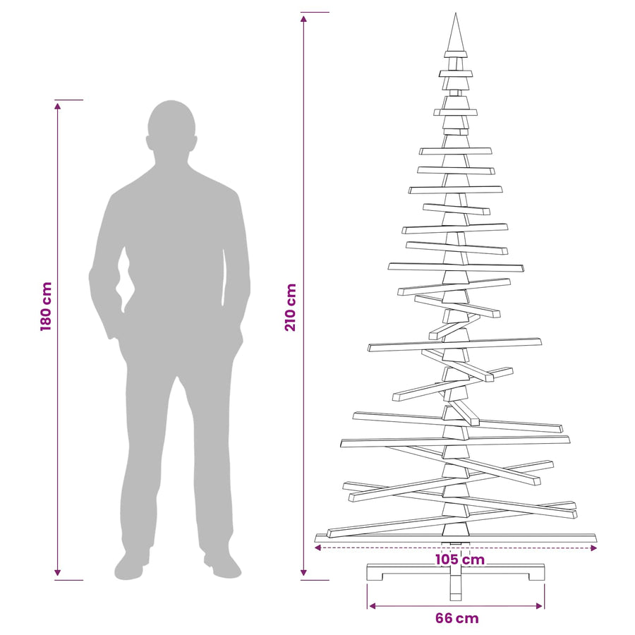 Houten kerstboom KOTKA 210 cm Massief grenenhout