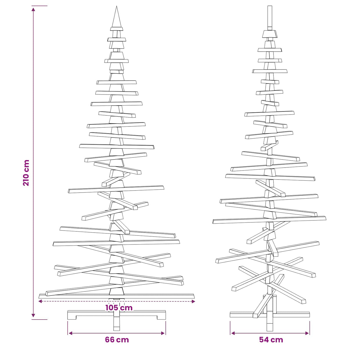 Houten kerstboom KOTKA 210 cm Massief grenenhout