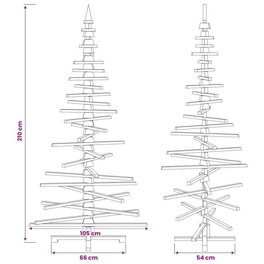 Houten kerstboom KOTKA 210 cm Massief grenenhout