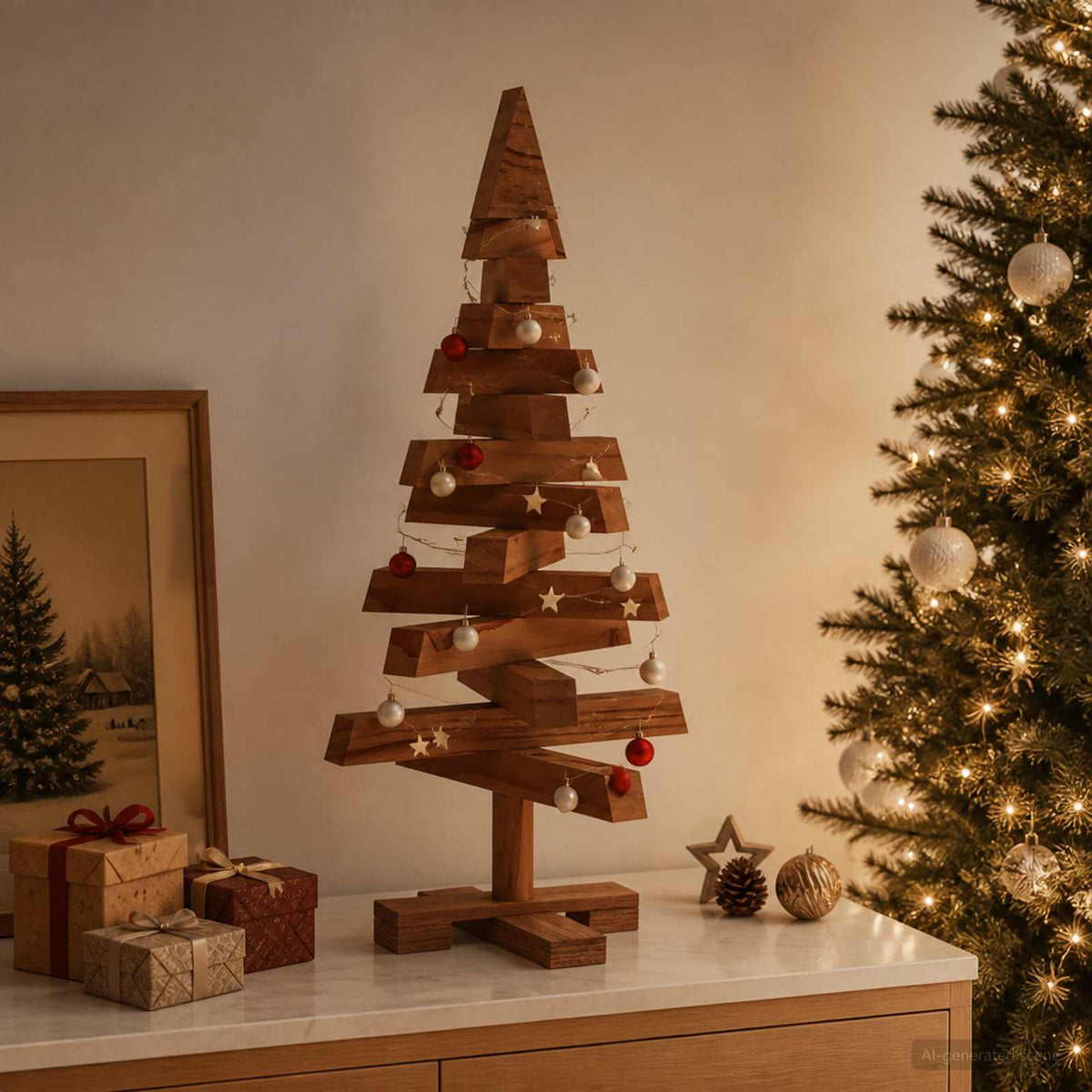 Houten kerstboom KOTKA 60 cm Massief grenenhout