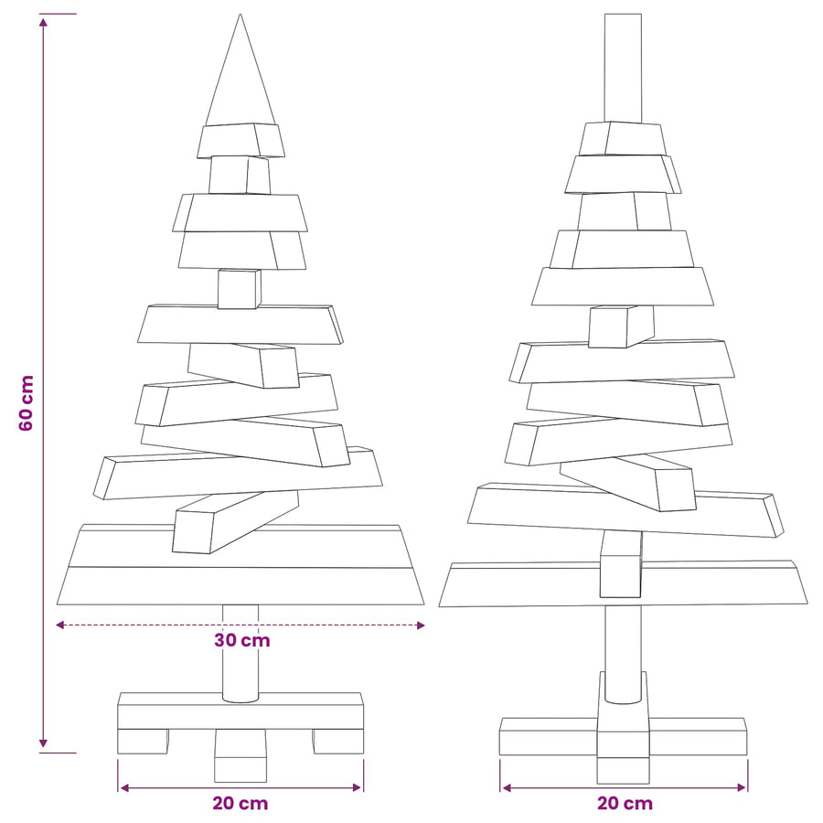 Houten kerstboom KOTKA 60 cm Massief grenenhout