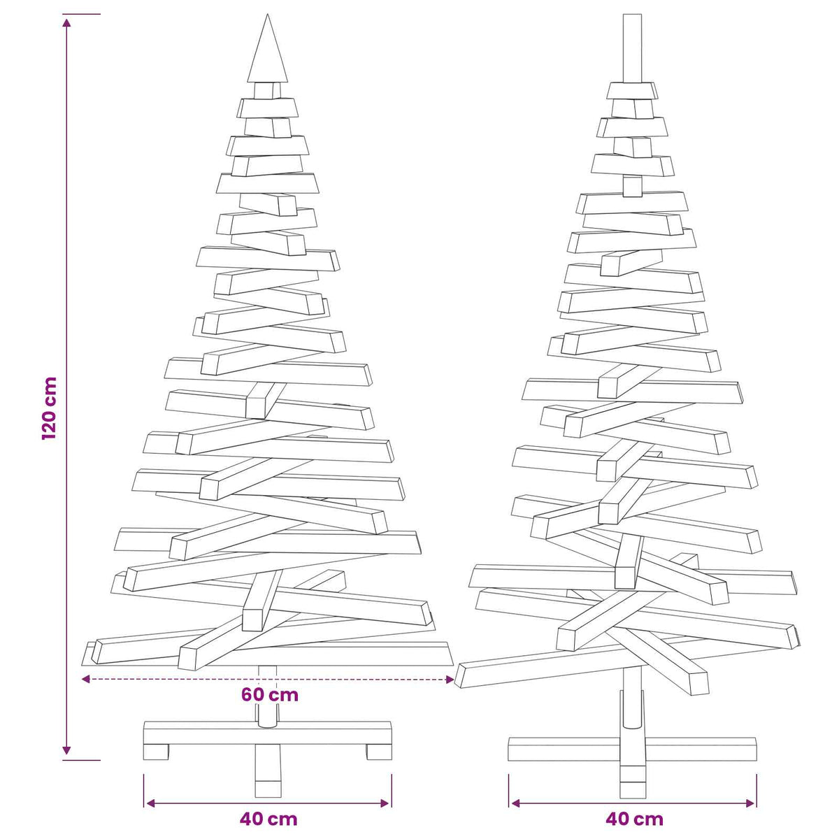 Houten kerstboom KOTKA 120 cm Massief grenenhout