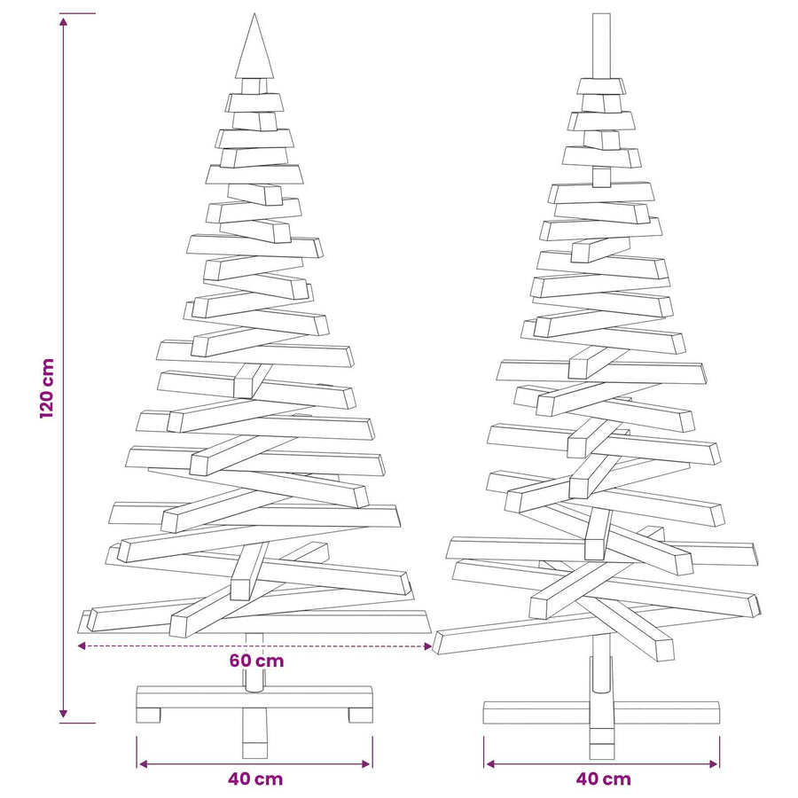 Houten kerstboom KOTKA 120 cm Massief grenenhout