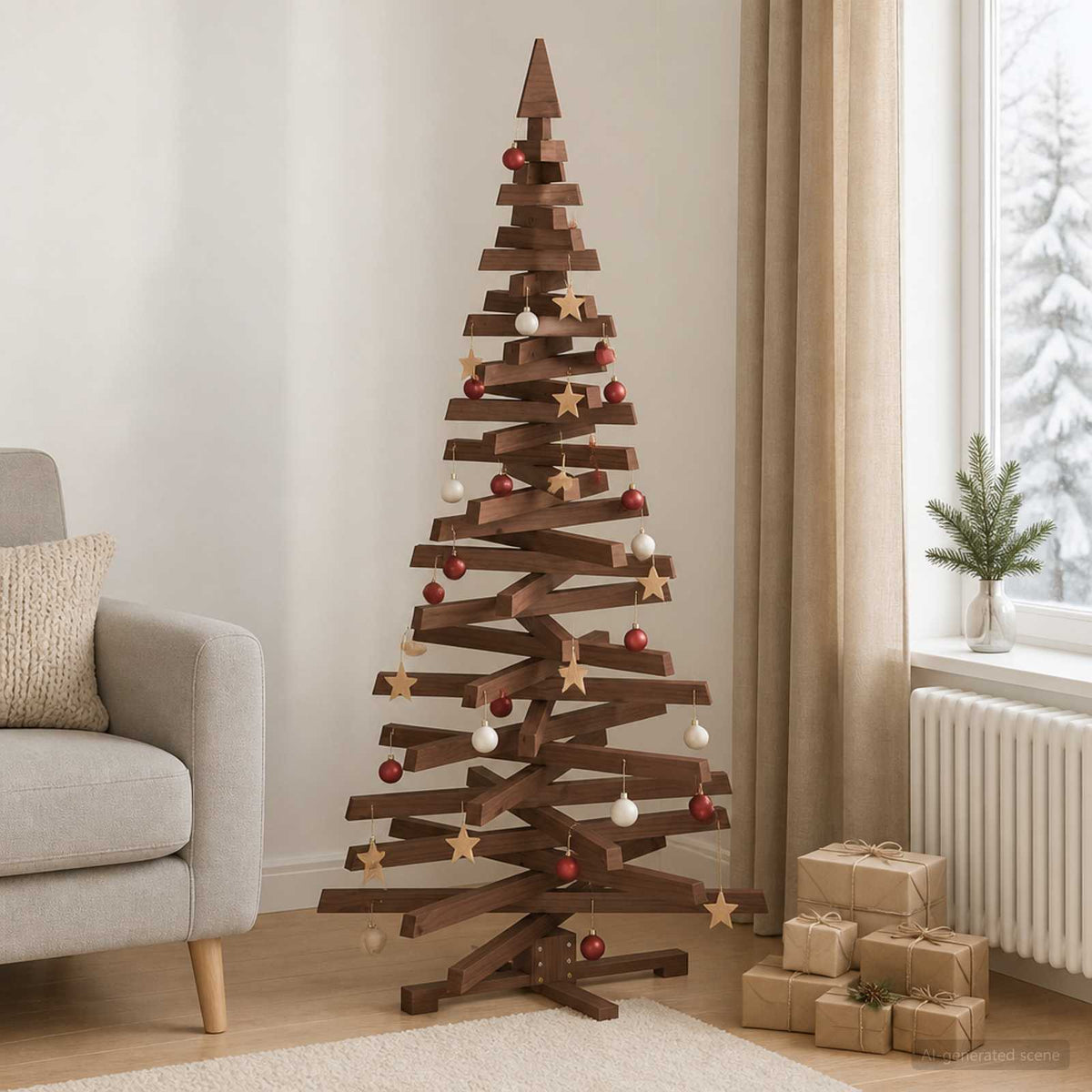 Houten kerstboom KOTKA 180 cm Massief grenenhout