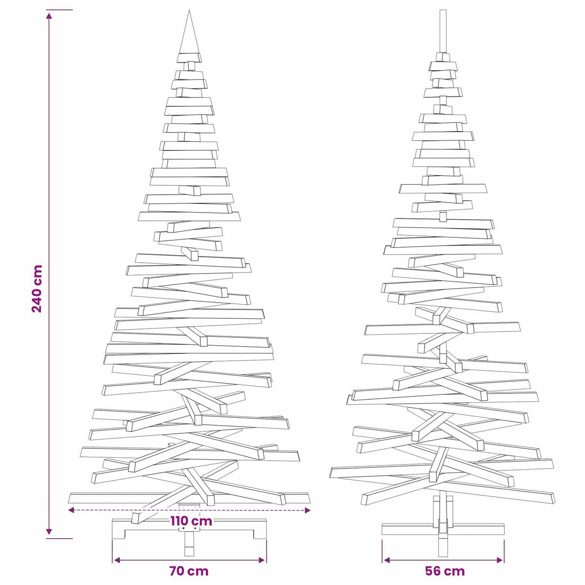 Houten kerstboom KOTKA 240 cm Massief grenenhout