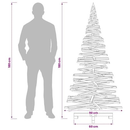 Houten kerstboom KOTKA 180 cm Massief grenenhout Natuurlijk