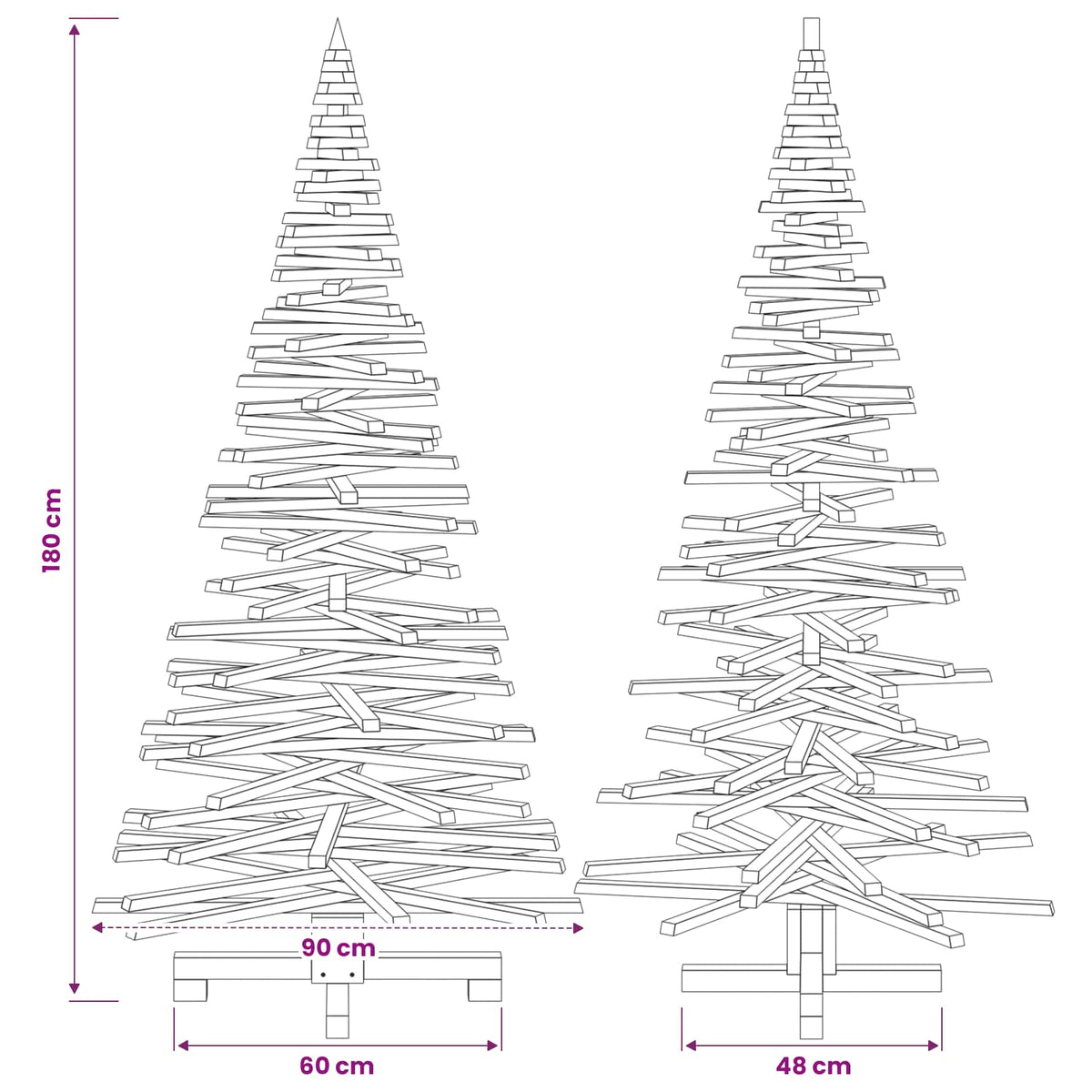 Houten kerstboom KOTKA 180 cm Massief grenenhout Natuurlijk