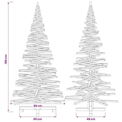 Houten kerstboom KOTKA 180 cm Massief grenenhout Natuurlijk