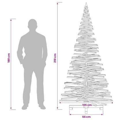 Houten kerstboom KOTKA 210 cm Massief grenenhout Natuurlijk