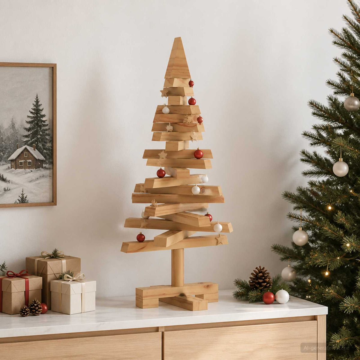 Houten kerstboom KOTKA 60 cm Massief grenenhout