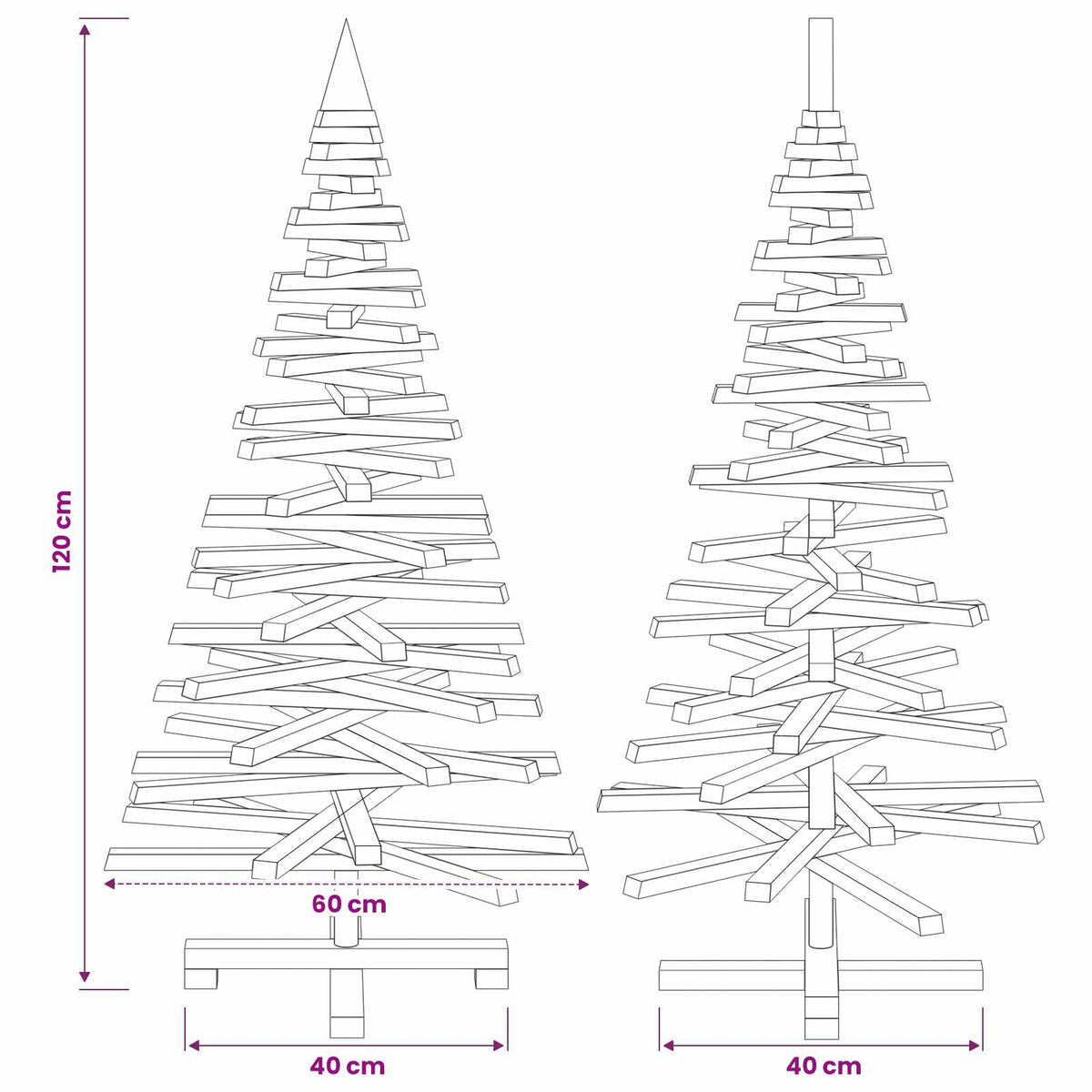 Houten kerstboom KOTKA 120 cm Massief grenenhout