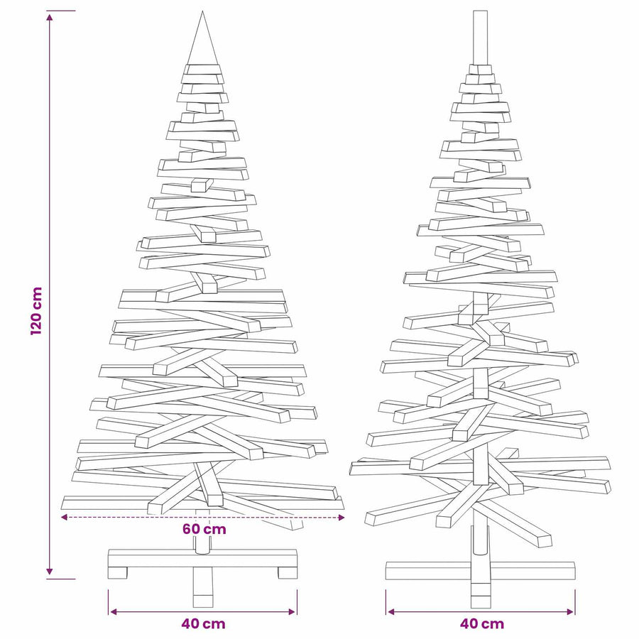 Houten kerstboom KOTKA 120 cm Massief grenenhout