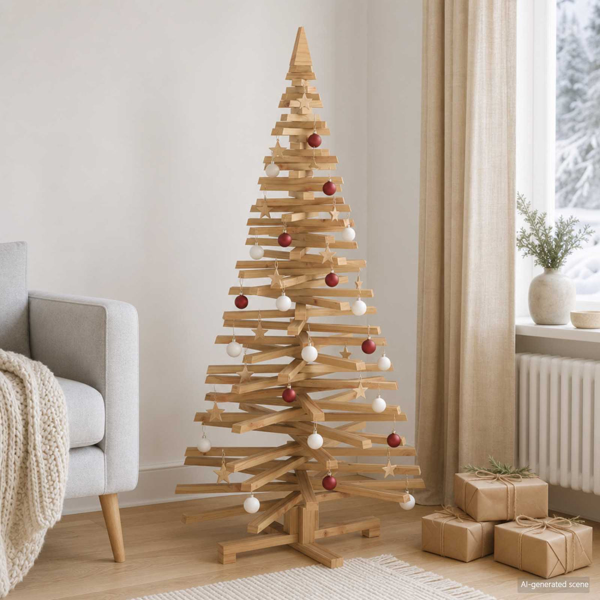 Houten kerstboom KOTKA 150 cm Massief grenenhout