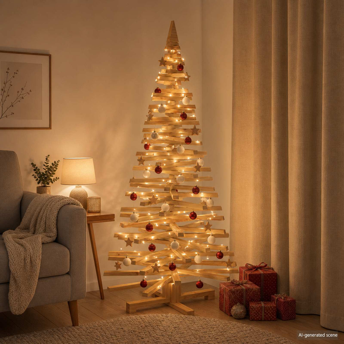 Houten kerstboom KOTKA 150 cm Massief grenenhout