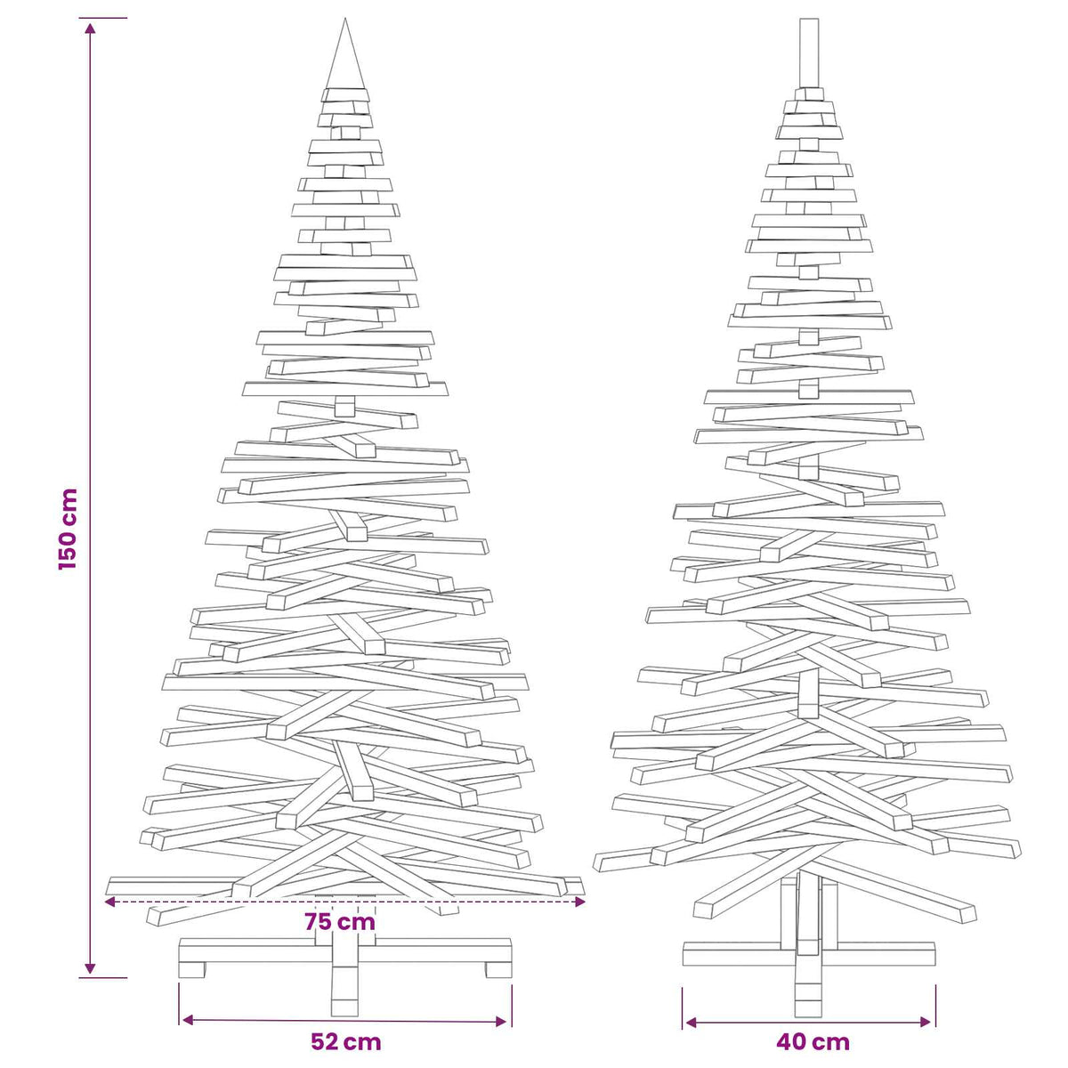 Houten kerstboom KOTKA 150 cm Massief grenenhout