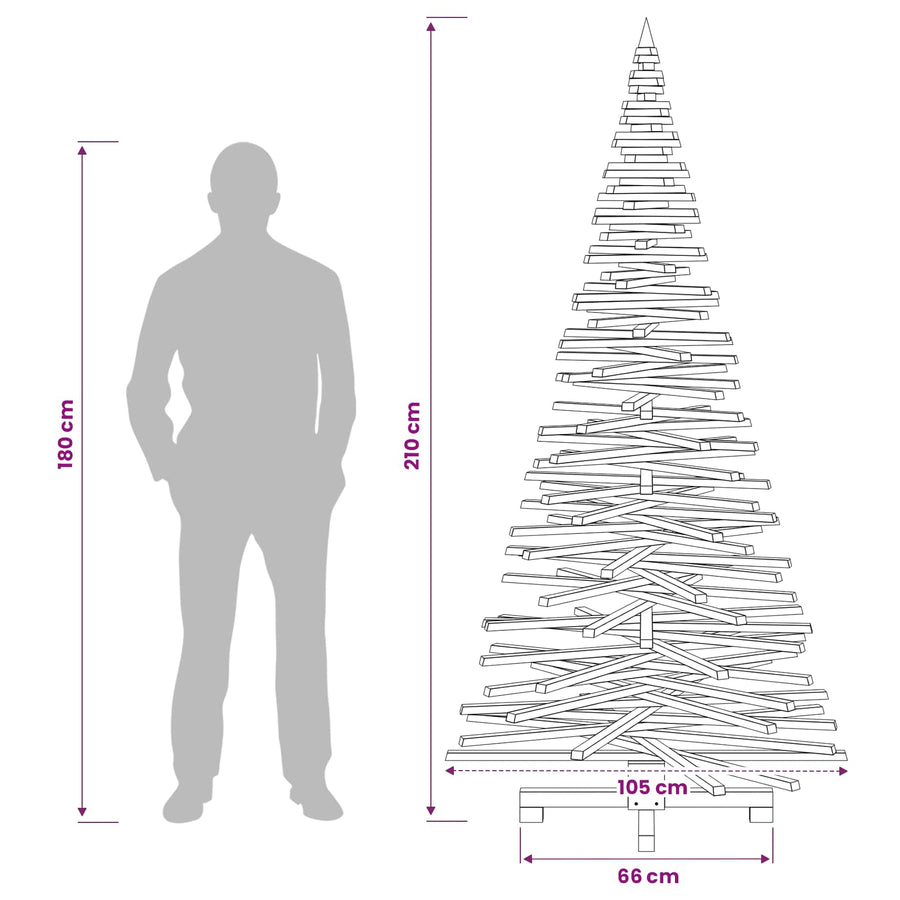 Houten kerstboom KOTKA 210 cm Massief grenenhout