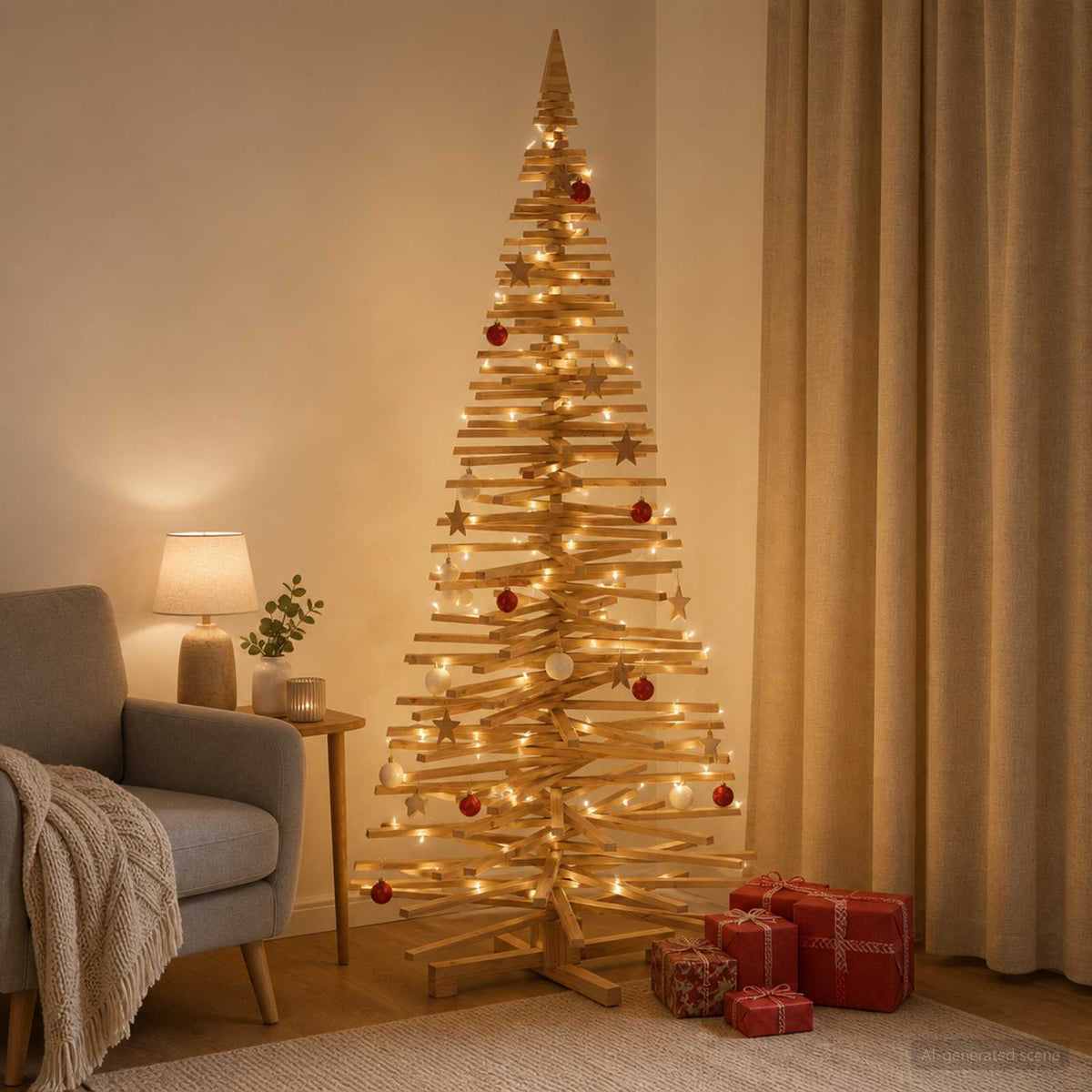 Houten kerstboom KOTKA 240 cm Massief grenenhout
