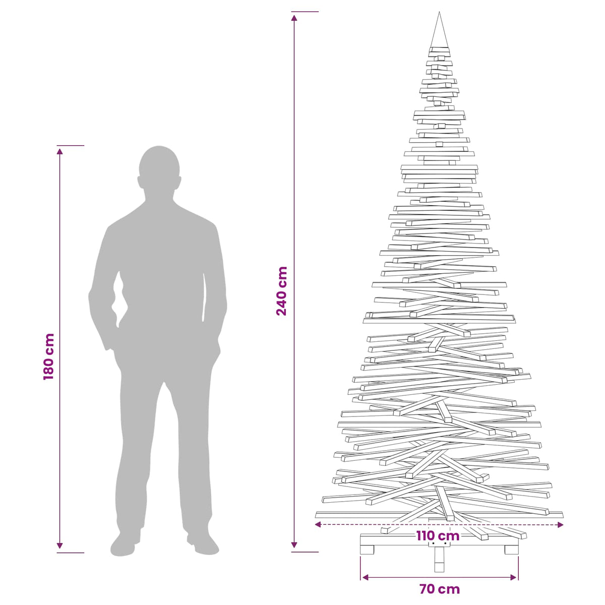 Houten kerstboom KOTKA 240 cm Massief grenenhout