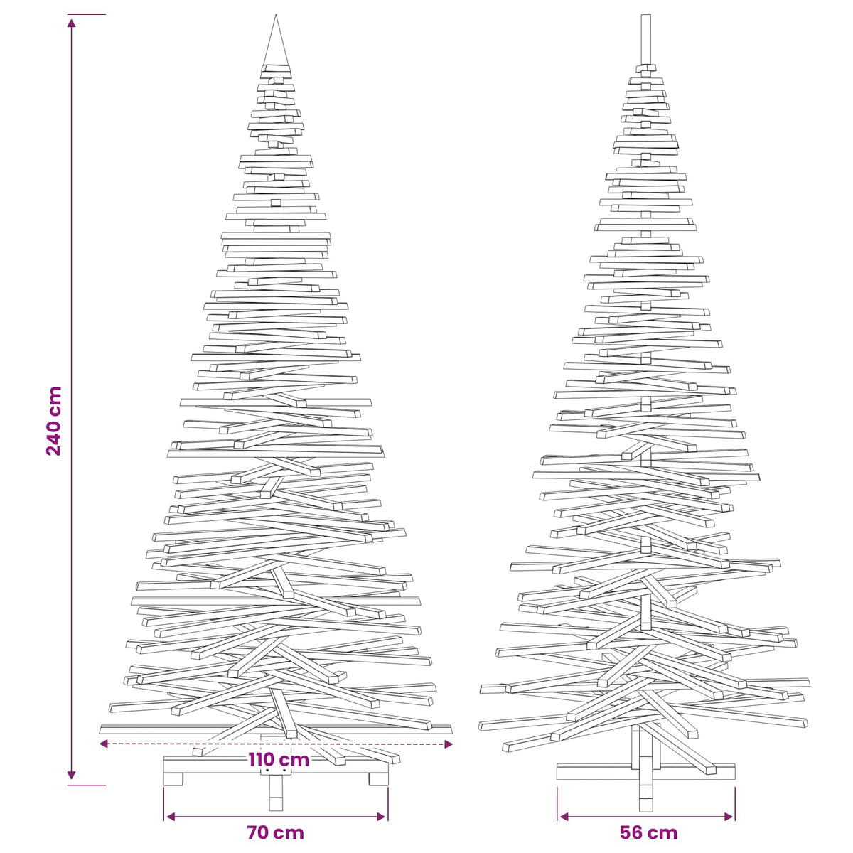 Houten kerstboom KOTKA 240 cm Massief grenenhout