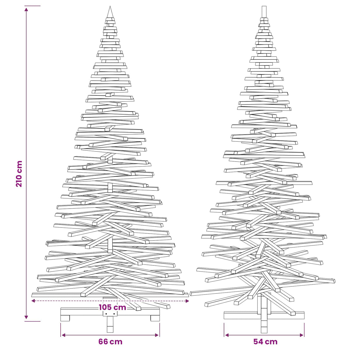 Houten kerstboom KOTKA 210 cm Massief grenenhout
