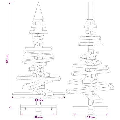 Houten kerstboom KOTKA 90 cm Massief grenenhout Natuurlijk