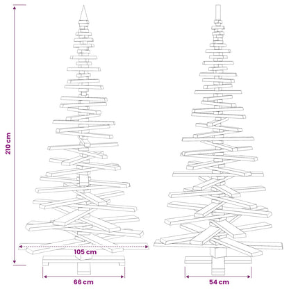 Houten kerstboom KOTKA 210 cm Massief grenenhout Natuurlijk