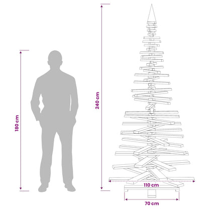 Houten kerstboom KOTKA 240 cm Massief grenenhout Natuurlijk