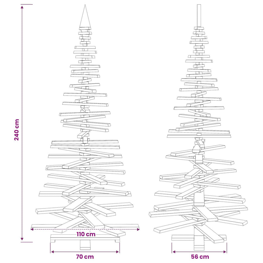 Houten kerstboom KOTKA 240 cm Massief grenenhout