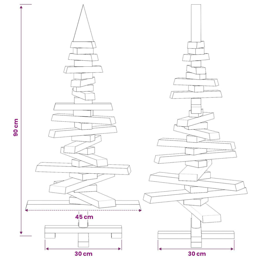 Houten kerstboom KOTKA 90 cm Massief grenenhout
