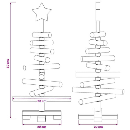 Houten kerstboom KOTKA 60 cm Massief grenenhout Natuurlijk