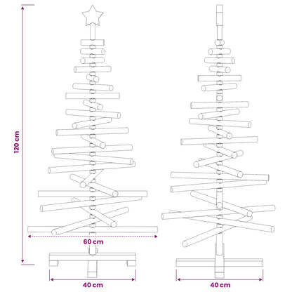 Houten kerstboom KOTKA 120 cm Massief grenenhout Natuurlijk