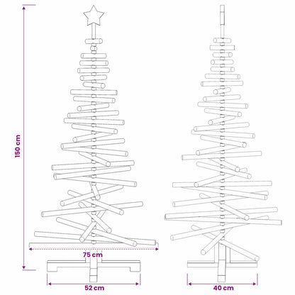 Houten kerstboom KOTKA 150 cm Massief grenenhout Natuurlijk