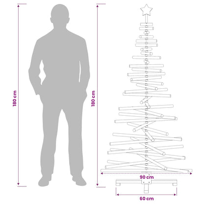 Houten kerstboom KOTKA 180 cm Massief grenenhout Natuurlijk