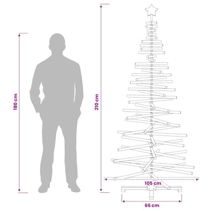 Houten kerstboom KOTKA 210 cm Massief grenenhout Natuurlijk