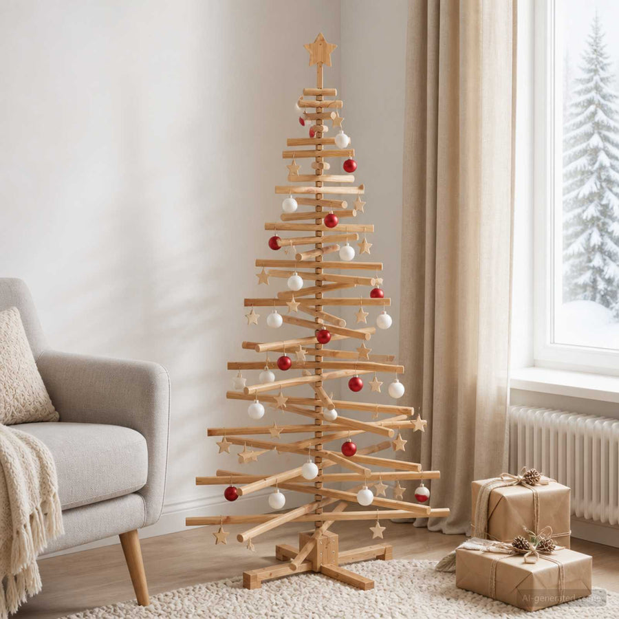 Houten kerstboom KOTKA 180 cm Massief grenenhout