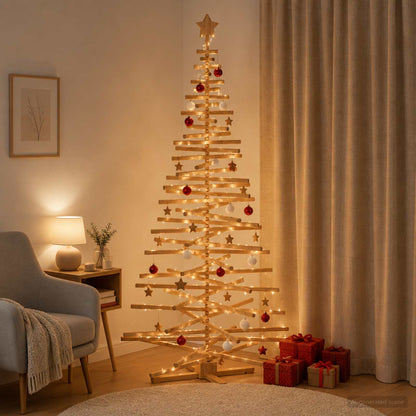 Houten kerstboom KOTKA 210 cm Massief grenenhout
