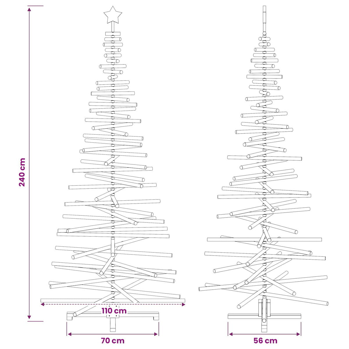 Houten kerstboom KOTKA 240 cm Massief grenenhout