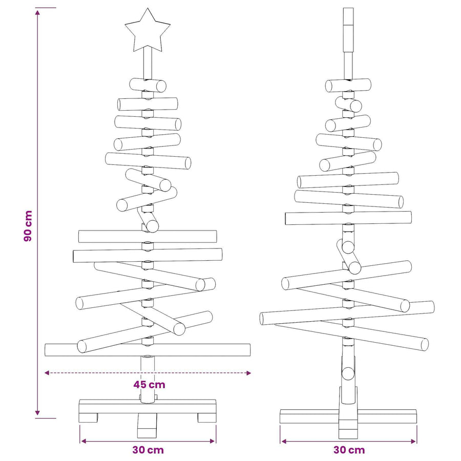 Houten kerstboom KOTKA 90 cm Massief grenenhout